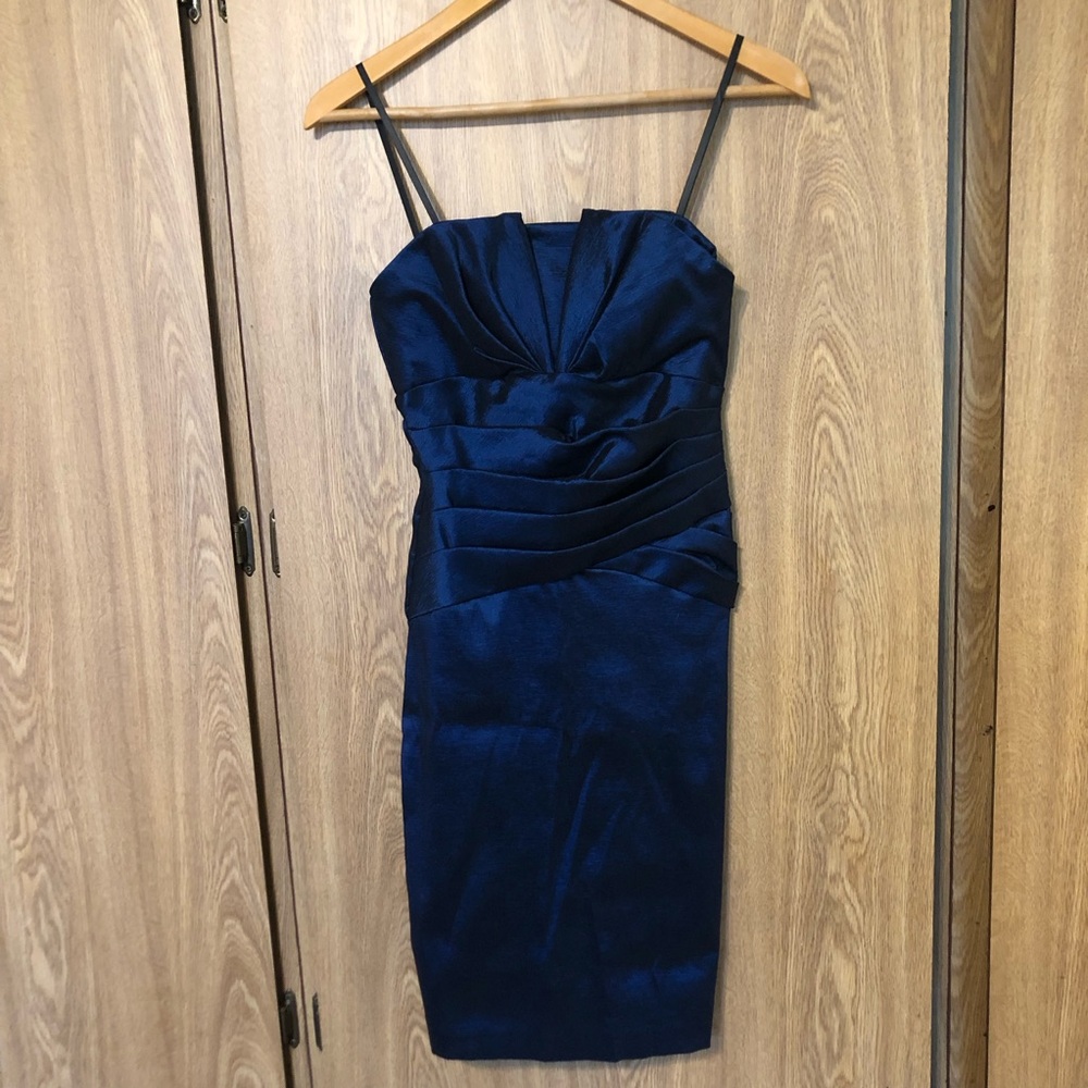 Xscape Navy Strapless Dress